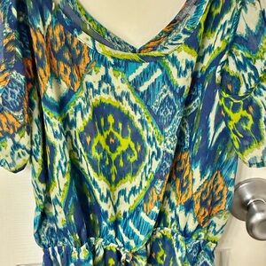 Colorful Ikat Patterned Top